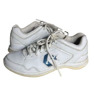 CONVERSE White Sneakers Leather Tennis Cheerleading Shoes Athletic Womens Size 5